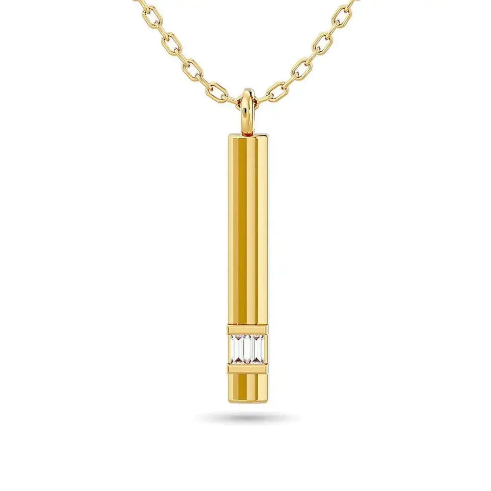 Diamond Bar Pendant 1/50 ct tw in 10K Yellow Gold - Larson Jewelers