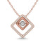 Diamond 1/4 Ct.Tw. Square Shape Pendant in 14K Rose Gold - Larson Jewelers
