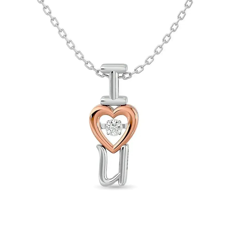 Diamond Shimmering Heart Pendant 1/20 ct tw in 10K White Gold - Larson Jewelers