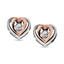 Diamond Two Tone Heart Earrings 1/20 ct tw in 10K White Gold - Larson Jewelers