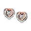 Diamond Two Tone Heart Earrings 1/20 ct tw in 10K White Gold - Larson Jewelers