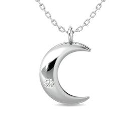 Diamond 1/20 ct tw Moon Pendant in Sterling Silver - Larson Jewelers