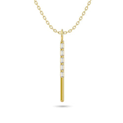 Diamond 1/10 Ct.Tw. Straight Baguette Bar Pendant in 10K Yellow Gold - Larson Jewelers