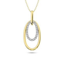 Diamond 1/8 ct tw Fashion Pendant in 10K White and Yellow Gold - Larson Jewelers