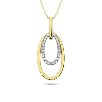 Diamond 1/8 ct tw Fashion Pendant in 10K White and Yellow Gold - Larson Jewelers