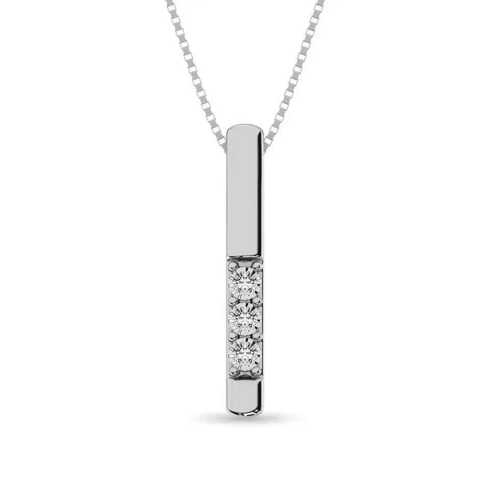 Diamond 1/20 ct tw Triology Pendant in 10K White Gold - Larson Jewelers