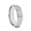 14K White Gold Ring with Slightly Raised Brushed Center and Polished Edges - 5mm - 7mm - Larson Jewelers