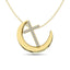 Diamond 1/20 ct tw Moon and Cross Pendant in 10K Yellow Gold - Larson Jewelers