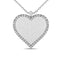 Diamond 1/8 ct tw Heart Disc Matt Finish Pendant in 10K White Gold - Larson Jewelers