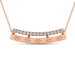 Diamond 1/5 ct tw Bar Necklace in 14K Rose Gold - Larson Jewelers