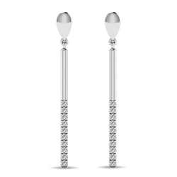 Diamond 1/5 ct tw Diamline Earrings in 10K White Gold - Larson Jewelers