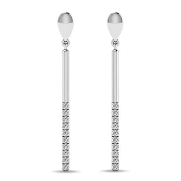 Diamond 1/5 ct tw Diamline Earrings in 10K White Gold - Larson Jewelers
