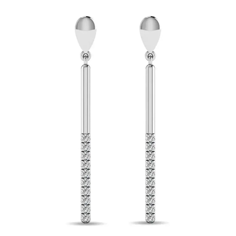 Diamond 1/5 ct tw Diamline Earrings in 10K White Gold - Larson Jewelers