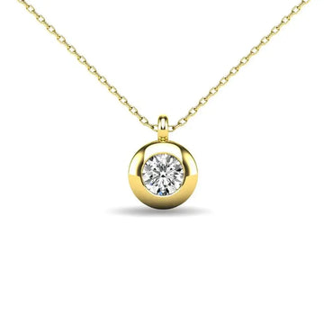 Diamond 1/10 ct tw Bezel Set Pendant in 10K Yellow Gold - Larson Jewelers