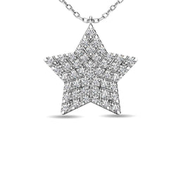 Diamond 1/8 ct tw Star Pendant in 10K White Gold - Larson Jewelers