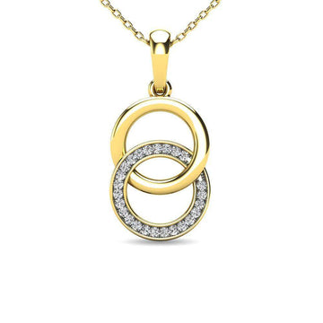 Diamond 1/10 ct tw Circle Pendant in 10K Yellow Gold - Larson Jewelers
