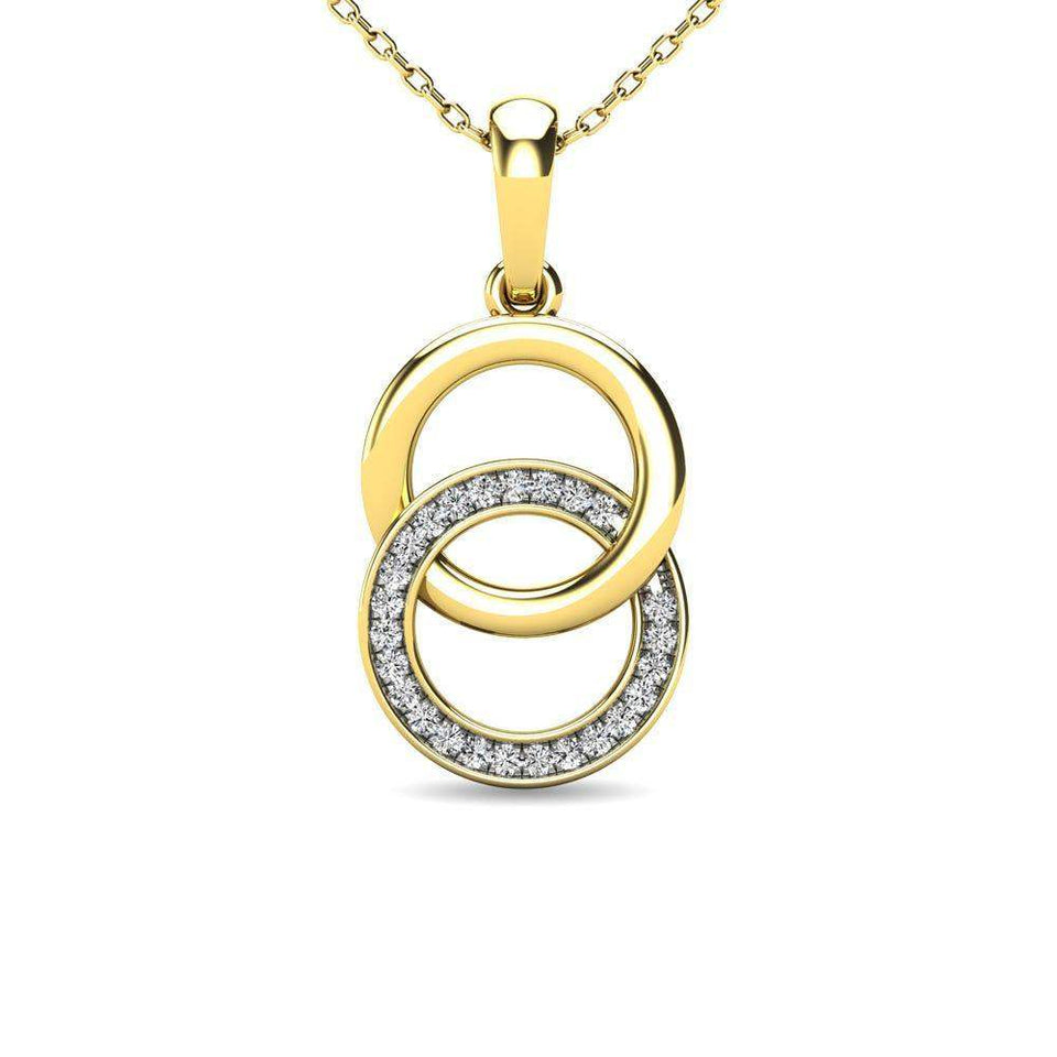 Diamond 1/10 ct tw Circle Pendant in 10K Yellow Gold - Larson Jewelers