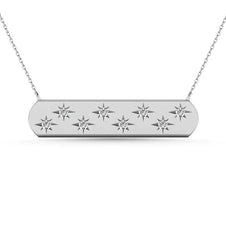 Diamond 1/8 Ct.Tw. Bar Necklace in 10K White Gold - Larson Jewelers