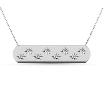 Diamond 1/8 Ct.Tw. Bar Necklace in 10K White Gold - Larson Jewelers