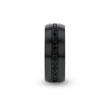 TALON Black Titanium Ring with Black Sapphires - 6mm - 8mm - Larson Jewelers