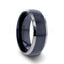 NOLAN Brushed Domed Black Titanium Wedding Band with Polished Beveled Edges - 8mm - Larson Jewelers