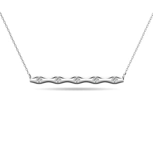 Diamond 1/20 ct tw Bar Necklace in 10K White Gold - Larson Jewelers