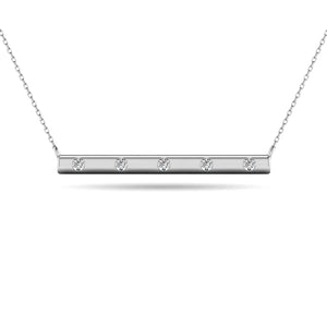 Diamond 1/20 ct tw Bar Necklace in 10K White Gold - Larson Jewelers