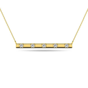 Diamond 1/20 ct tw Bar Necklace in 10K Yellow Gold - Larson Jewelers