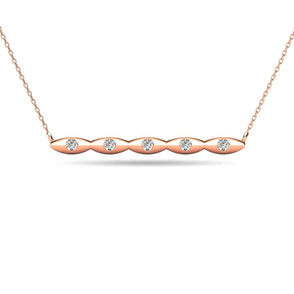 Diamond 1/20 ct tw Bar Necklace in 10K Rose Gold - Larson Jewelers