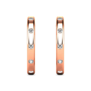 Diamond 1/10 ct tw Hoop Earrings in 10K Rose Gold - Larson Jewelers