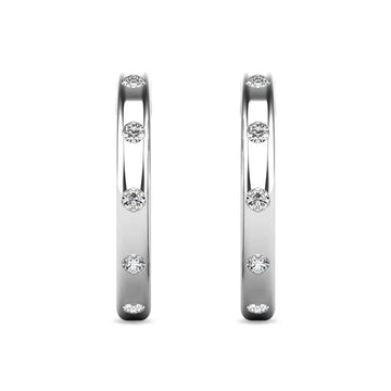 Diamond 1/10 ct tw Hoop Earrings in 10K White Gold - Larson Jewelers