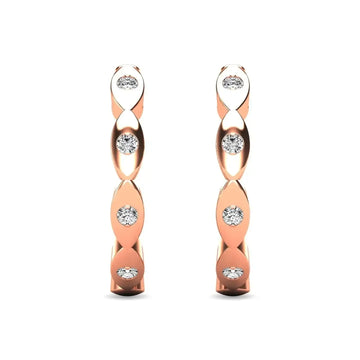 Diamond 1/10 ct tw Hoop Earrings in 10K Rose Gold - Larson Jewelers