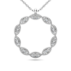 Diamond 1/10 ct tw Fashion Pendant in 10K White Gold - Larson Jewelers