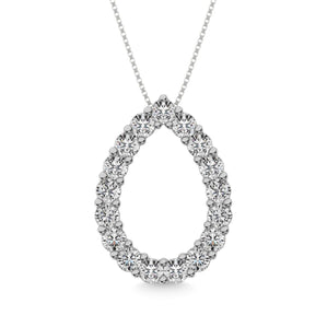 Diamond 1 ct tw Pear Shape Pendant in 14K White Gold - Larson Jewelers
