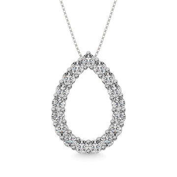 Diamond 1 ct tw Pear Shape Pendant in 14K White Gold - Larson Jewelers
