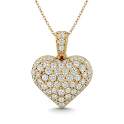 Diamond 1 1/2 ct tw Heart Pendant in 10K Yellow Gold - Larson Jewelers