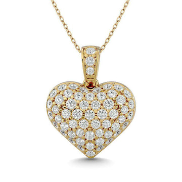Diamond 1 ct tw Heart Pendant in 10K Yellow Gold - Larson Jewelers