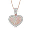 Diamond 1 ct tw Heart Pendant in 10K Pink Gold With White Gold Touch - Larson Jewelers