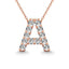 Diamond 1/8 Ct.Tw. Letter A Pendant in 14K Rose Gold" - Larson Jewelers