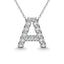 Diamond 1/8 Ct.Tw. Letter A Pendant in 14K White Gold" - Larson Jewelers