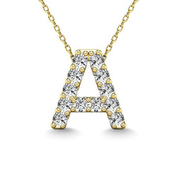 Diamond 1/8 Ct.Tw. Letter A Pendant in 14K Yellow Gold" - Larson Jewelers