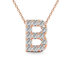 Diamond 1/8 Ct.Tw. Letter B Pendant in 14K Rose Gold" - Larson Jewelers