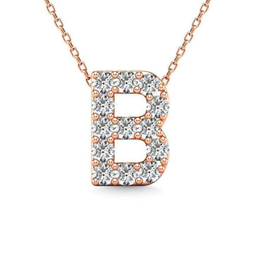 Diamond 1/8 Ct.Tw. Letter B Pendant in 14K Rose Gold" - Larson Jewelers