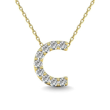Diamond 1/10 Ct.Tw. Letter C Pendant in 14K Yellow Gold" - Larson Jewelers