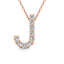Diamond 1/10 Ct.Tw. Letter J Pendant in 14K Rose Gold" - Larson Jewelers