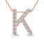 Diamond 1/8 Ct.Tw. Letter K Pendant in 14K Rose Gold" - Larson Jewelers