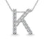 Diamond 1/8 Ct.Tw. Letter K Pendant in 14K White Gold" - Larson Jewelers