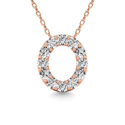 Diamond 1/8 Ct.Tw. Letter O Pendant in 14K Rose Gold" - Larson Jewelers