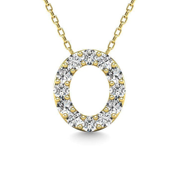 Diamond 1/8 Ct.Tw. Letter O Pendant in 14K Yellow Gold" - Larson Jewelers
