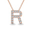 Diamond 1/8 Ct.Tw. Letter R Pendant in 14K Rose Gold" - Larson Jewelers